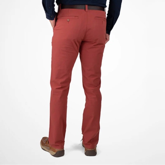 Tailor Vintage Airotec Cotton Canvas Chino Slim Fit Stretch Red Mens 36x30 NEW - Picture 4 of 16